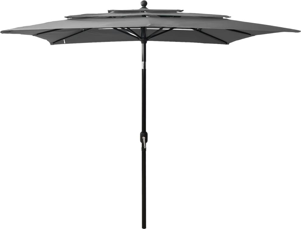 vidaXL 3-poziomowy parasol na aluminiowym słupku, antracyt, 2,5x2,5 m