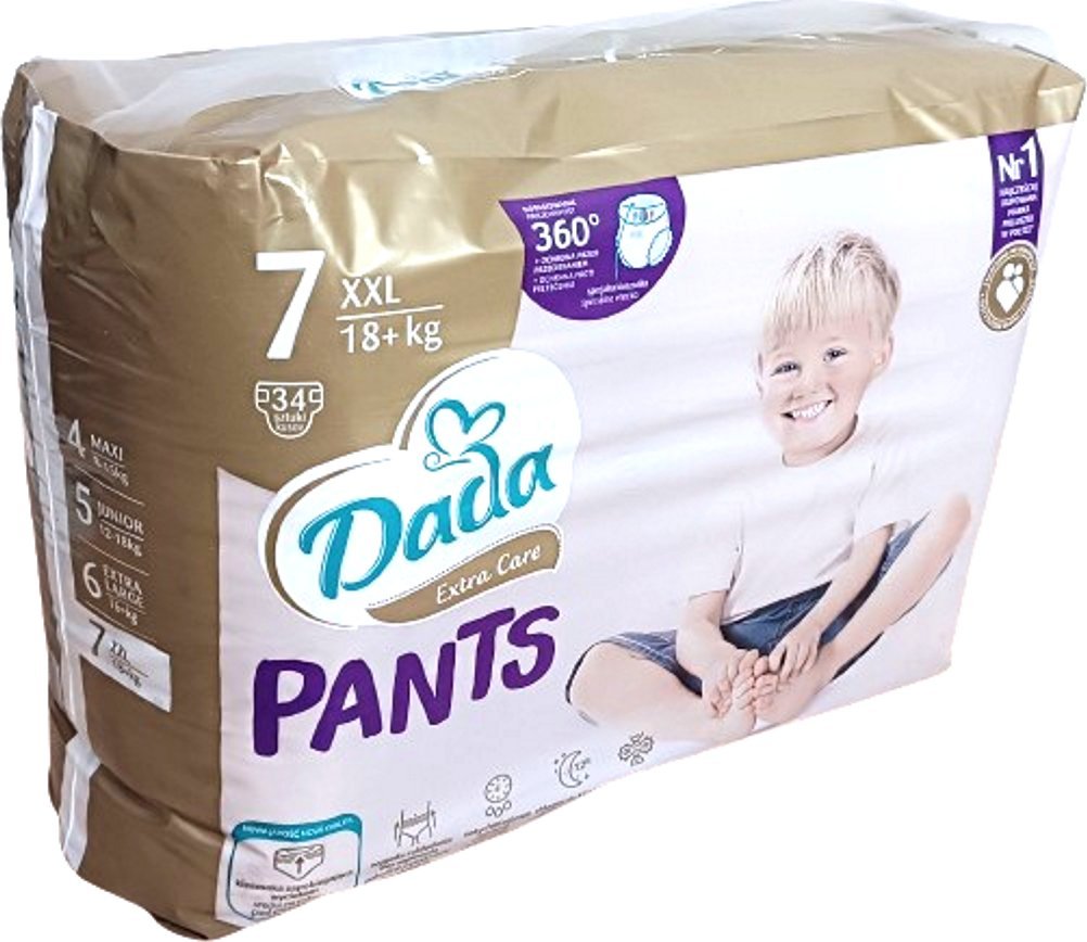 Pieluchomajtki Dada Extra Care 7 - 18kg+ - 34szt