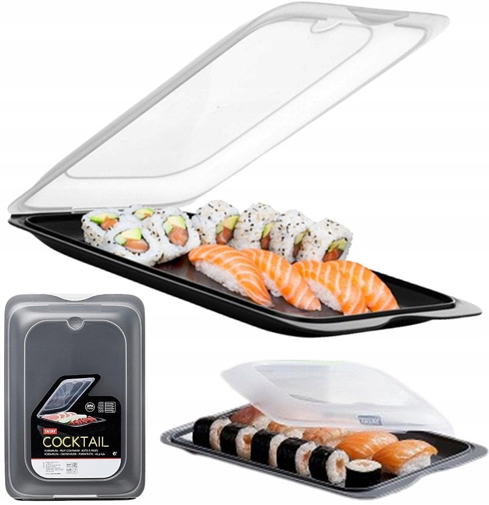 Partikas uzglabasanas trauks augliem un susi Coctail 17x25 2x3 2cm melns 8411801227220