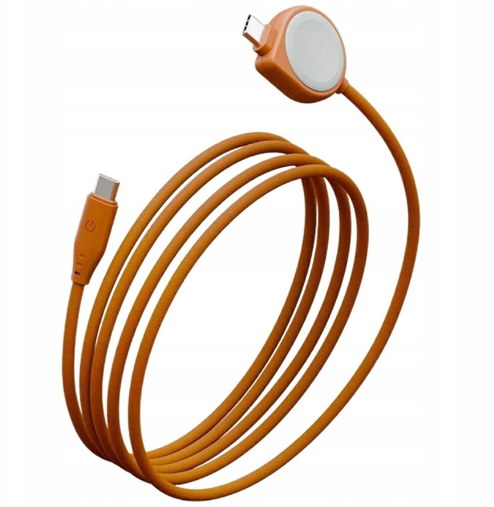 Kabel USB Energea Kabel Flow Duo Watch 2-w-1 USB-C do USB-C + ładowarka do Apple Watch 480Mb/s 60W 1.5m pomarańczowy