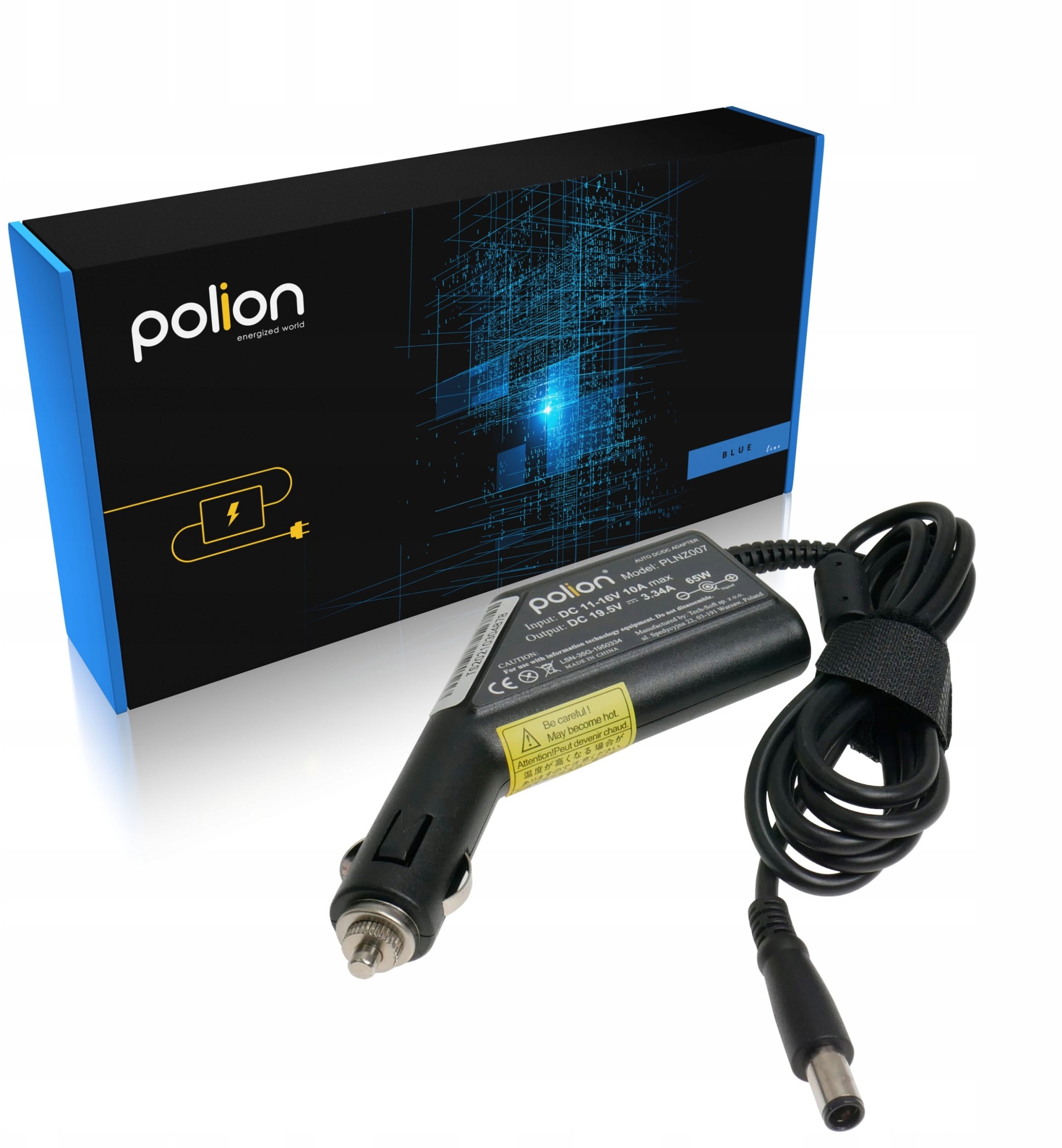 Zasilacz samochodowy do laptopa DELL 65W 19,5V 3,34A wtyk 7,4x5,0mm pin