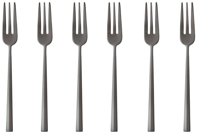 Sambonet Rock PVD 6 Cake Forks DolceNero Lucido