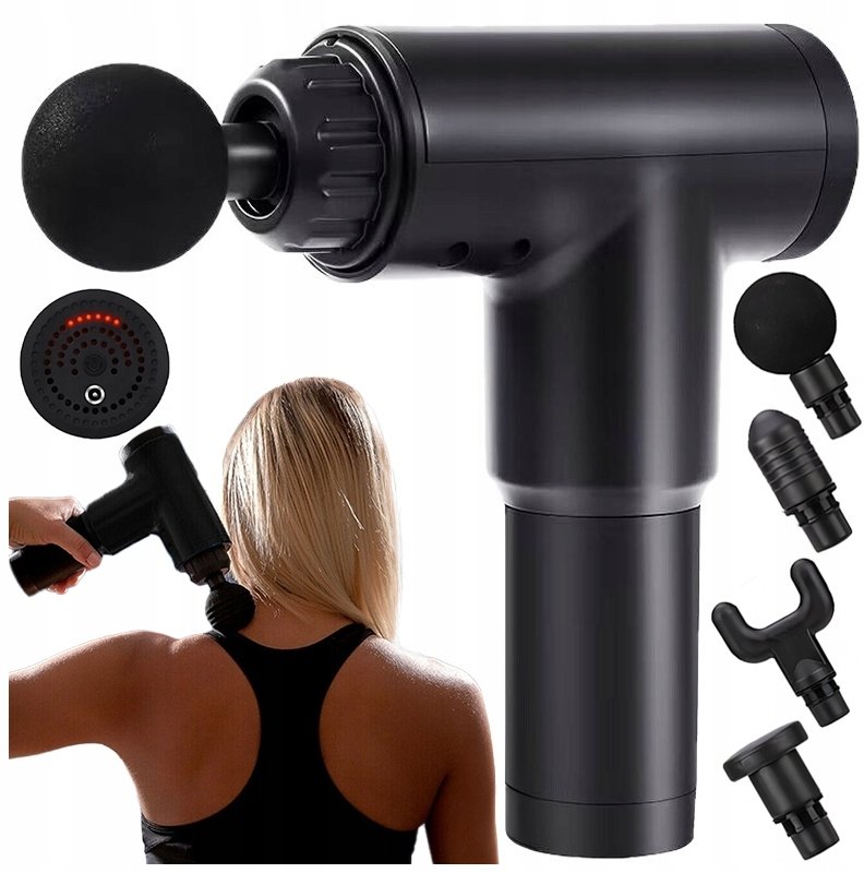 PISTOLET DO MASAŻU MOCNY MASAŻER DO PLECÓW CIAŁA SZYI STÓP MASSAGE GUN PRO