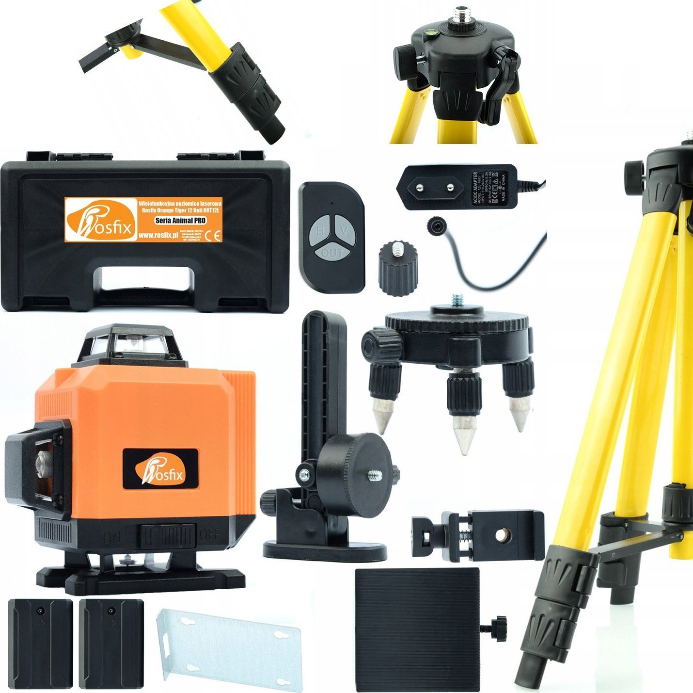 Rosfix LASER KRZYŻOWY POZIOMICA 360 ROSFIX ORANGE +STATYW