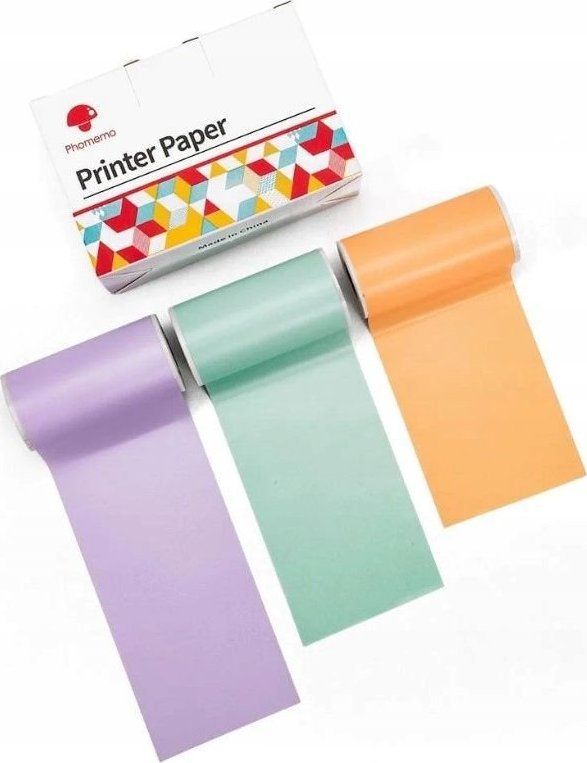 Phomemo Papier Przylepny Naklejki Wkłady Kolor 3x Rolka 50mm do Phomemo T02 / M02 PRO / M02X / Q12-RMSMLL
