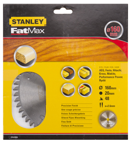 Stanley Piła tarczowa z węglikiem TCT/HM FATMAX 160x20mm 48zębów (STA15535)