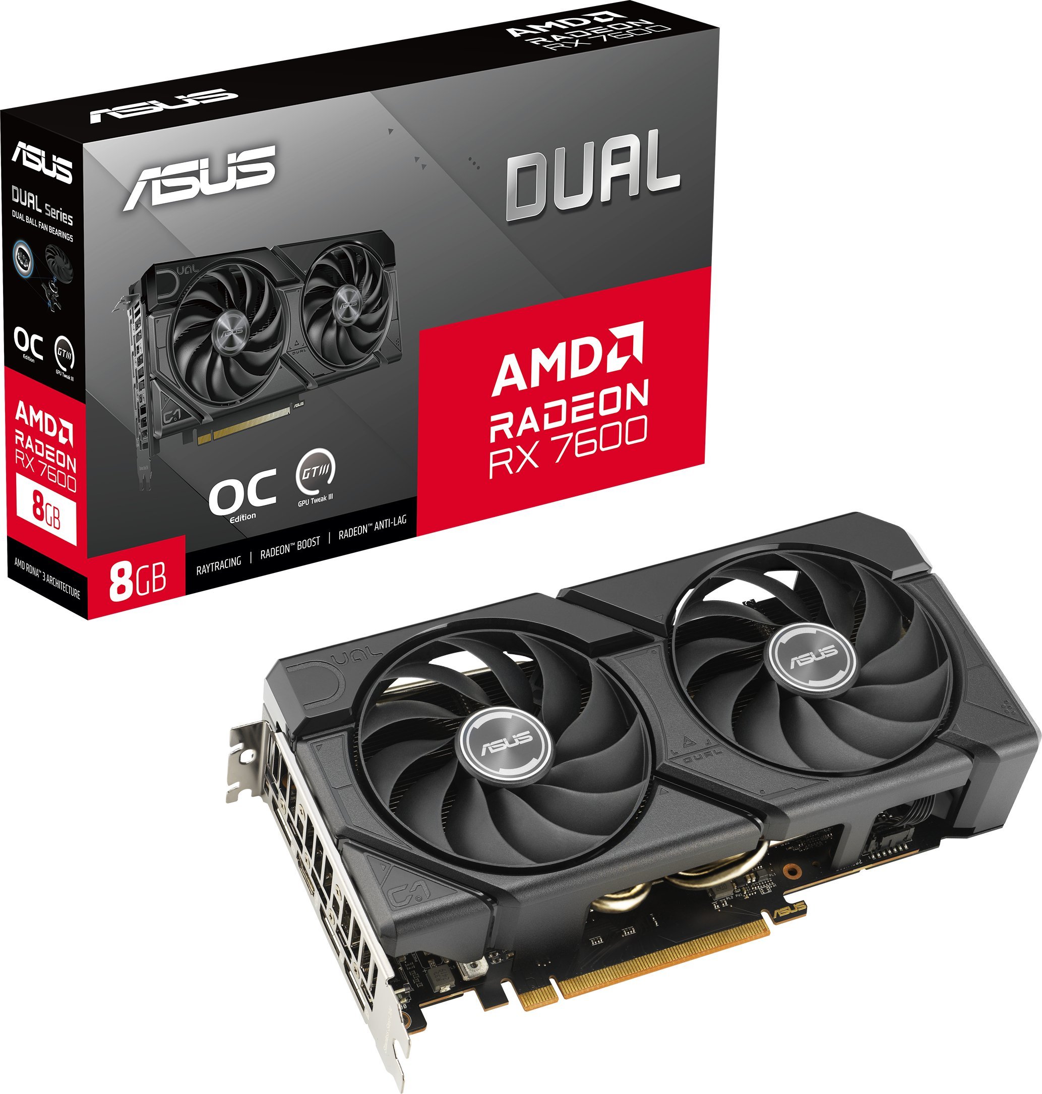 Karta graficzna Asus Dual Radeon RX 7600 EVO OC 8GB GDDR6 (DUAL-RX7600-O8G-EVO)