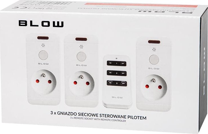 Blow 72-051# Gniazdo sieciowe x3 sterowane pilotem10a