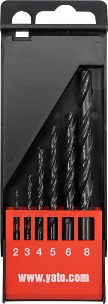 Wiertło Yato do metalu HSS walcowe 2 4 5 3 6 8mm zestaw (YT-4460)