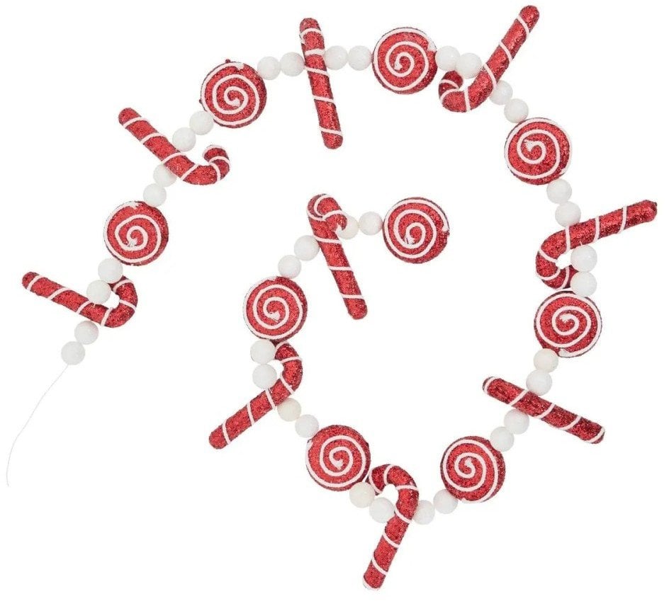 Girlanda świąteczna z laskami cukrowymi i cukierkami, 180 cm