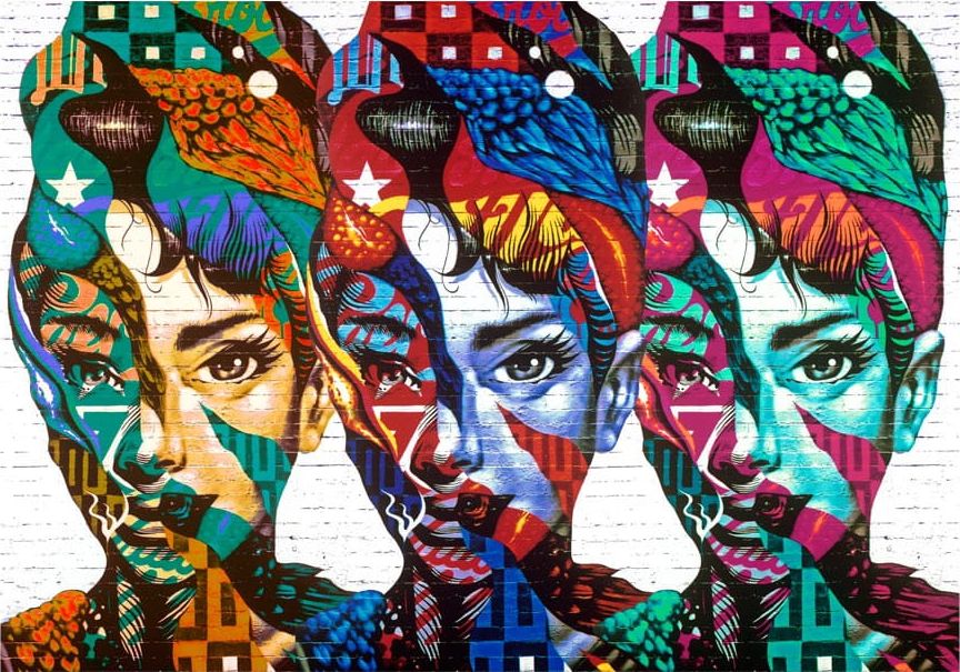 DecoNest Fototapeta - Kolorowe twarze - 200X140