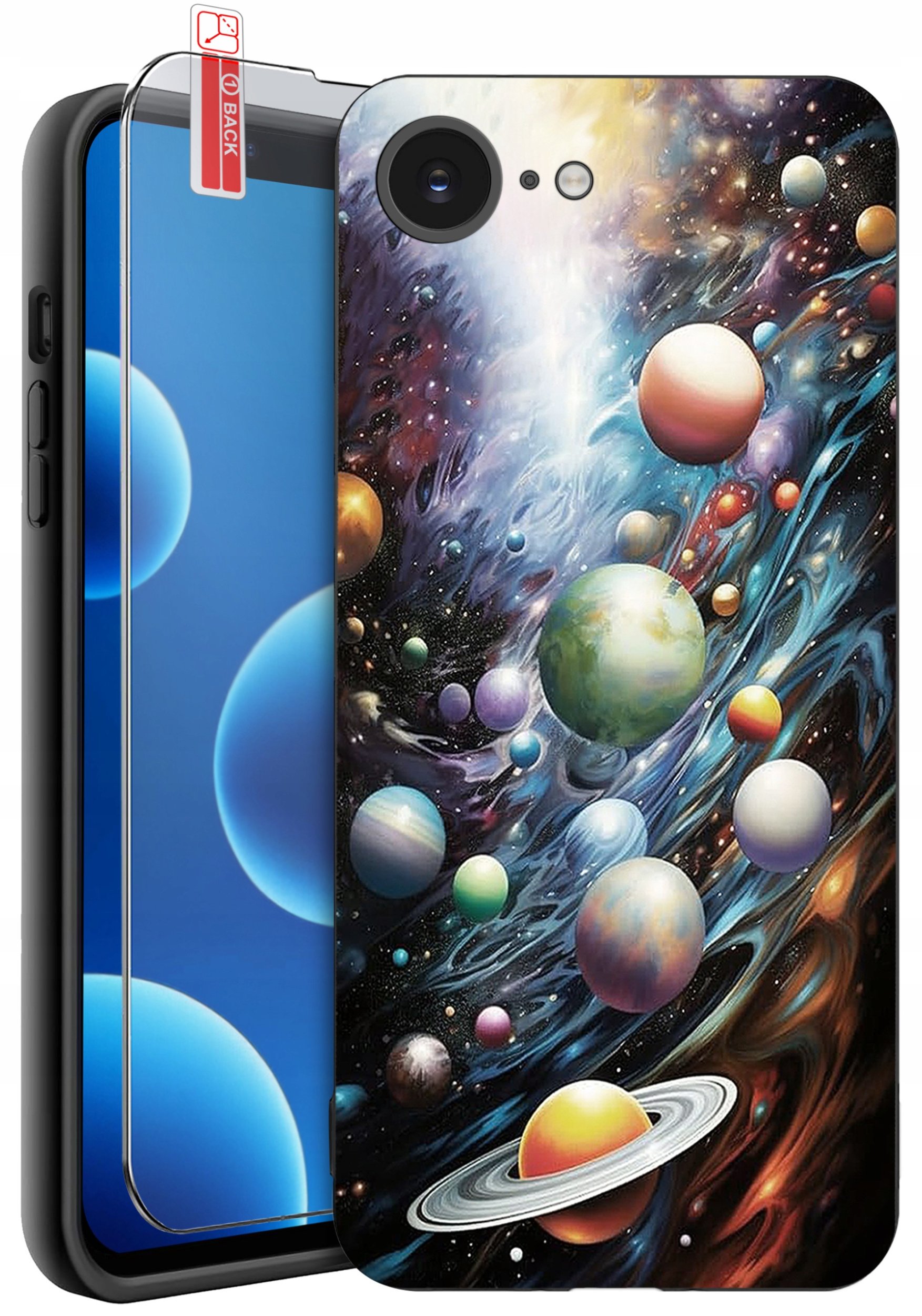 ETUI do iPhone 16e | WZORY | SILIKONOWE MATT CASE + SZKŁO 9H