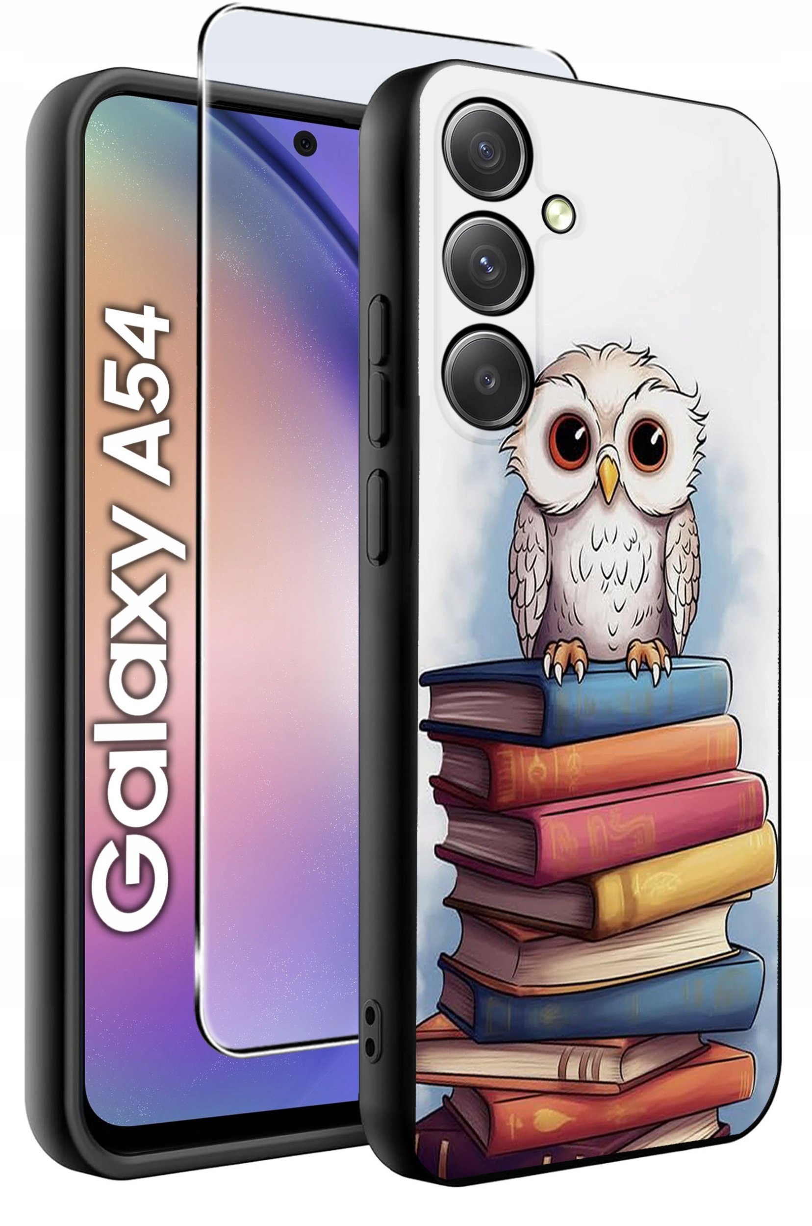 ETUI do Samsung A54 5G WZORY | SILIKONOWE MATT CASE + SZKŁO 9H