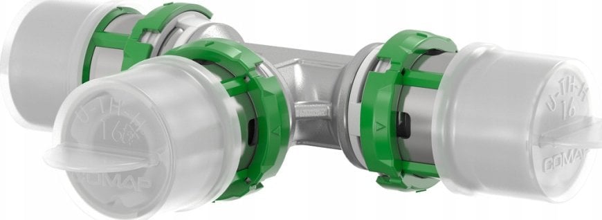 Trójnik zaprasowywany MultiSkin mosiądz/cynowany 26x26x26