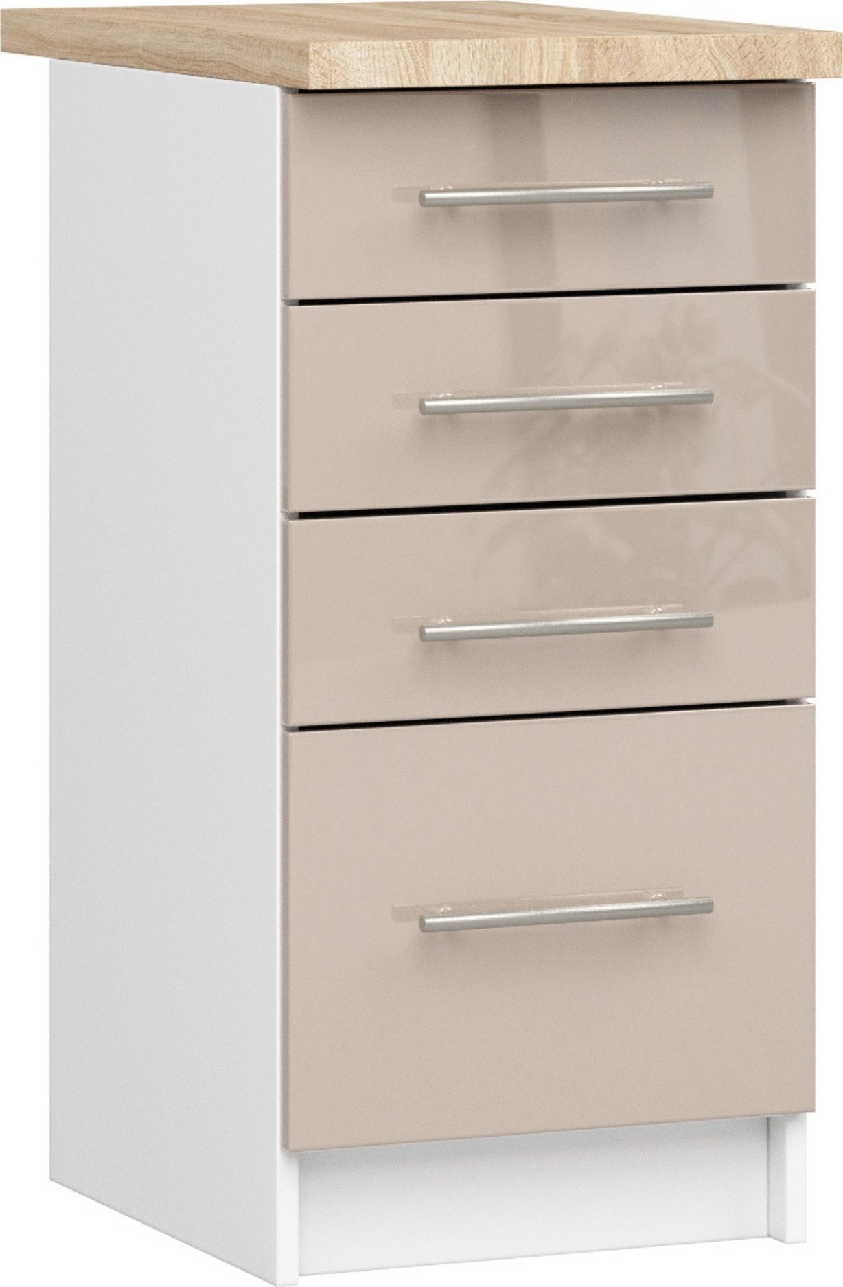Fabryka Mebli Akord SZAFKA KUCHENNA OLIWIA S 40cm 4S + BLAT BIAŁA / CAPPUCCINO POŁYSK