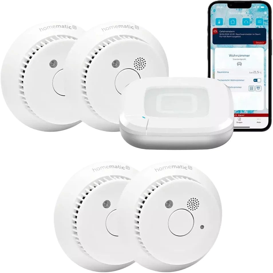 EQ3 Homematic IP Starter Set Czujnik dymu - czujnik dymu 4 pomieszczenia