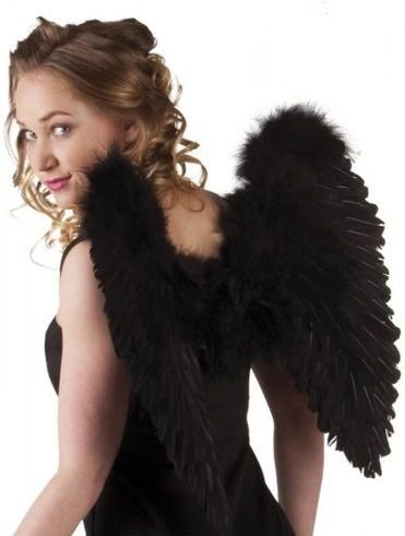 Aster Skrzydła Anioła czarne 50 x 50 cm - przebrania i dodatki dla dorosłych