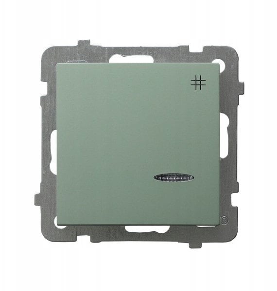 AS Łącznik krzyżowy z podświetleniem niebieskim zielony mat ŁP-4GS/m/84