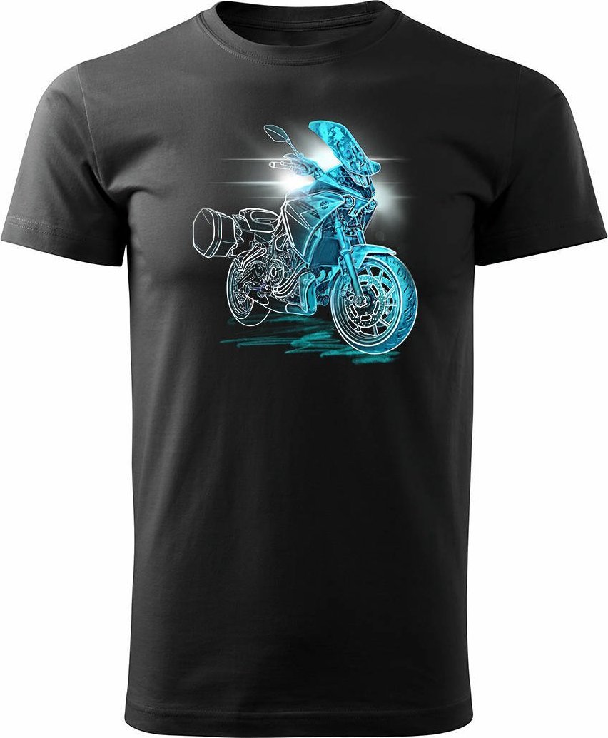Topslang Koszulka motocyklowa z motocyklem na motor Yamaha Tracer 7 700 męska czarny S