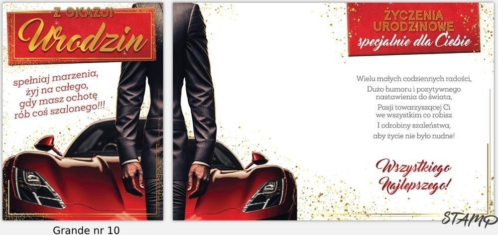 Karnet Grande + koperta wzór nr 10 Urodziny