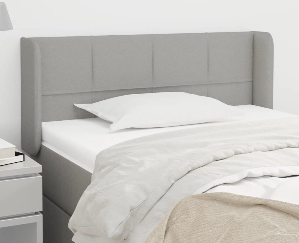 vidaXL vidaXL Zagłówek uszak, jasnoszary, 83x16x78/88 cm, tkanina