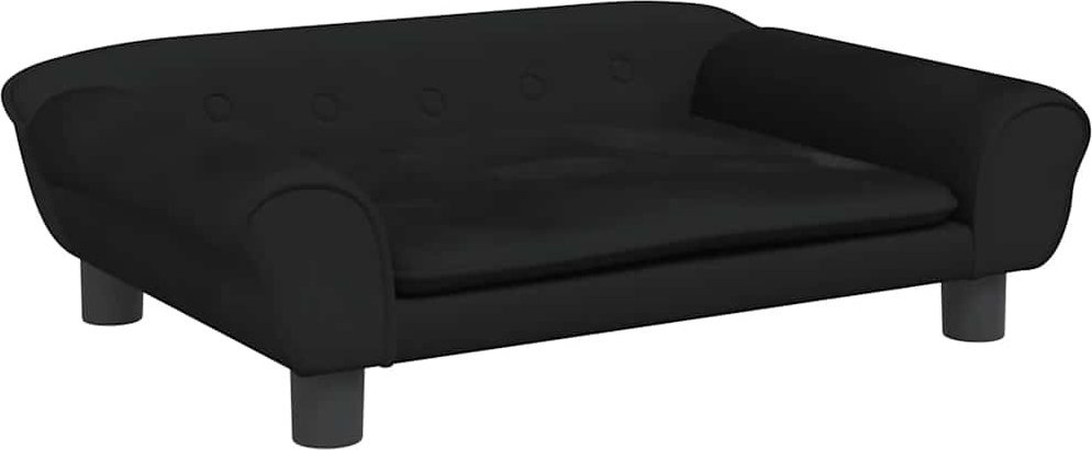 Legowisko dla psa, czarne, 70x48x22 cm, aksamitne