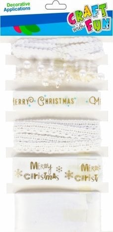 Craft with Fun OZDOBA BN WSTAZKI OZDOBNE MIX 6SZT CF BIA 12/144