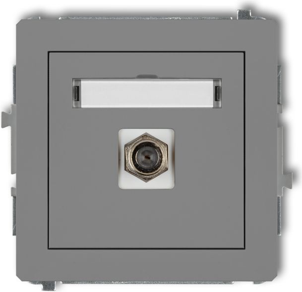 Karlik Gniazdo antenowe Deco pojedyncze SAT szary mat (27DGF-1)