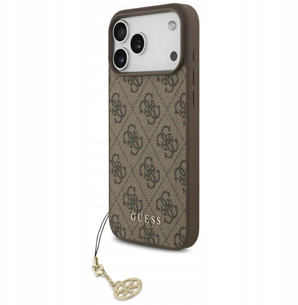 Guess Etui 4G Charms Collection MagSafe do iPhone 17 Pro Max brązowy