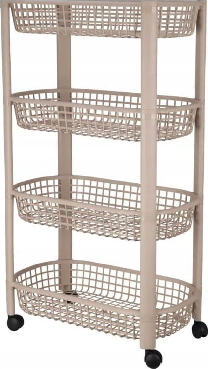 Koopman Mobilny wózek beżowy z 4 koszami 78,8x26x46,5cm