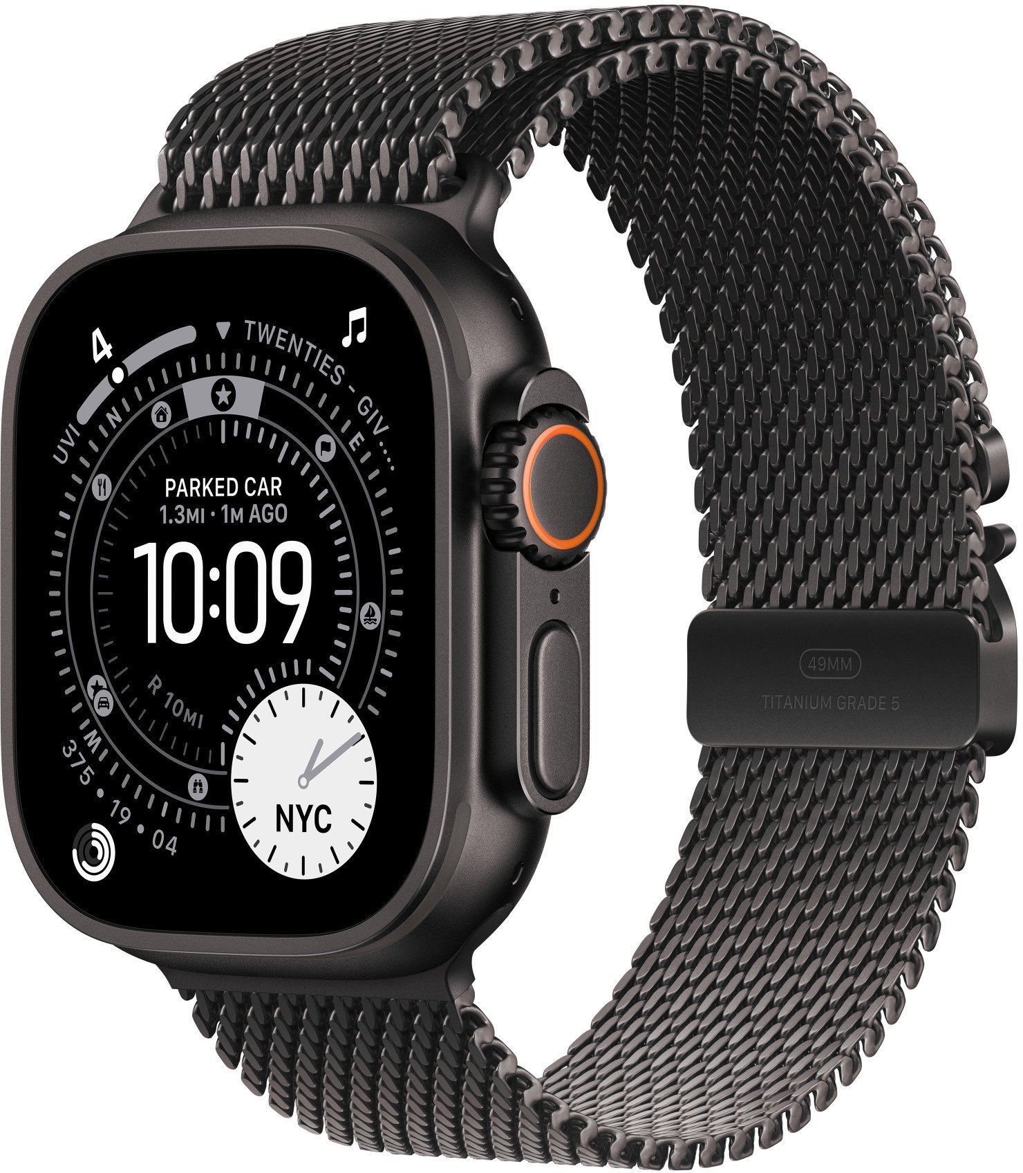 APPLE 49mm Black Titanium Milanese Loop - Large
