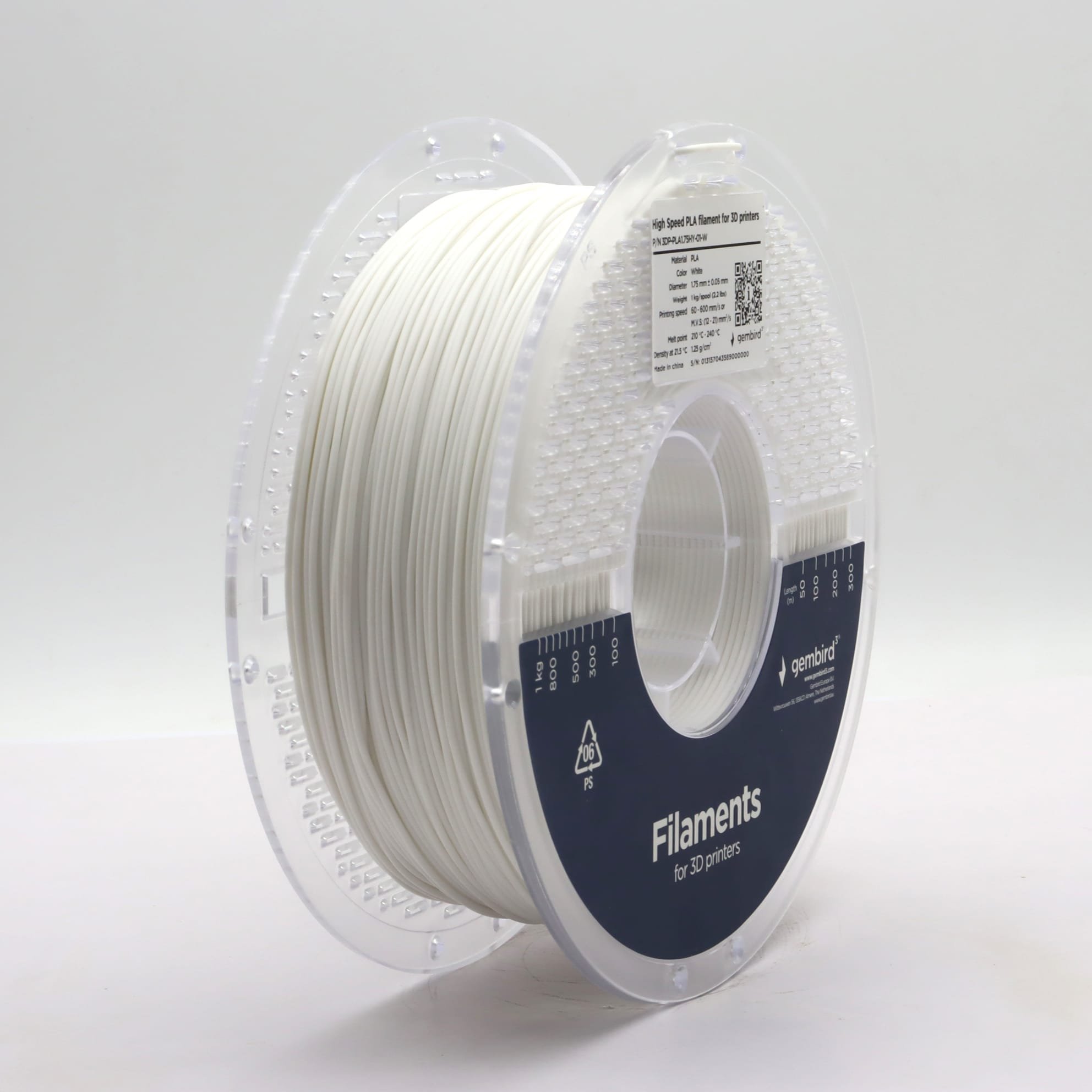Gembird GEMBIRD Filament PLA High Speed biały 1 75 mm 1kg