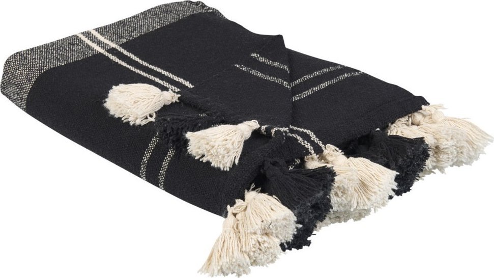 Beliani Koc bawełniany 130 x 170 cm czarny KULAC