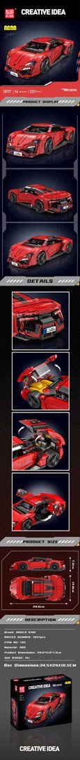 Zestaw Klocków Pojazd Sportowe Czerwone 1311el. EDUKAMP