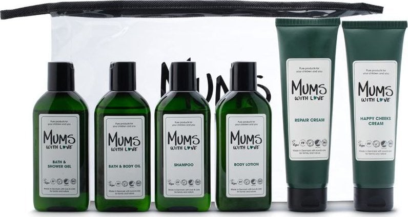 Starter Kit Set Mums With Love: Mums With Love, Hydrating, Body Lotion, 100 ml + Mums With Love, Hair Shampoo, For Cleansing, 100 ml + Mums With Love,