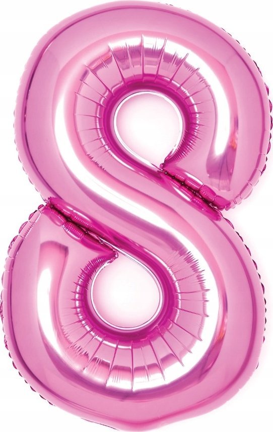 AMSCAN Balon foliowy Cyfra 8 różowa 49x66cm N26 zapakowany 9914048