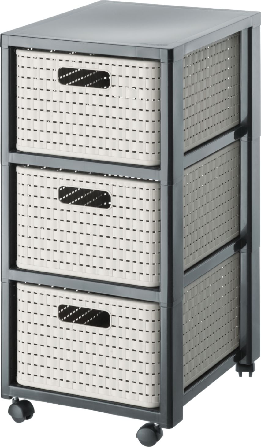 Rotho Regał na kółkach z 3 szufladami Country cappuccino-antracyt