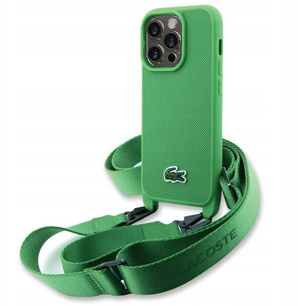 Lacoste LCHCP15XSPVCN iPhone 15 Pro Max 6.7" green hardcase Iconic Petit Pique Crossbody
