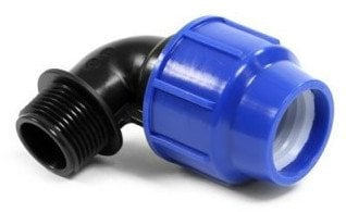 MALE ELBOW Ø25X1 PERLA BLUE