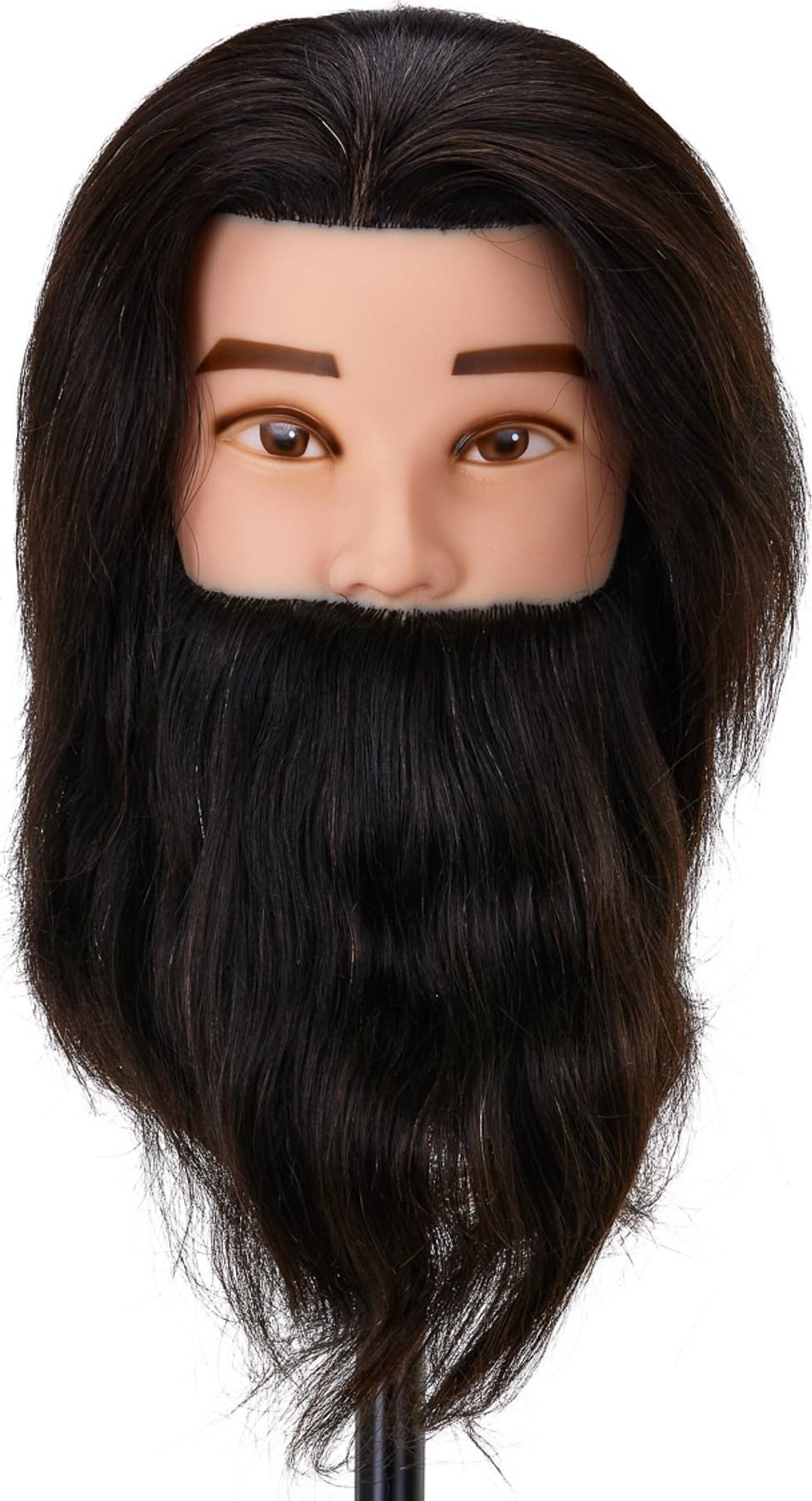 Activeshop Główka treningowa z brodą fryzjerska Gabbiano WZ4 naturalne włosy, kolor 1H, długość 8"+6"