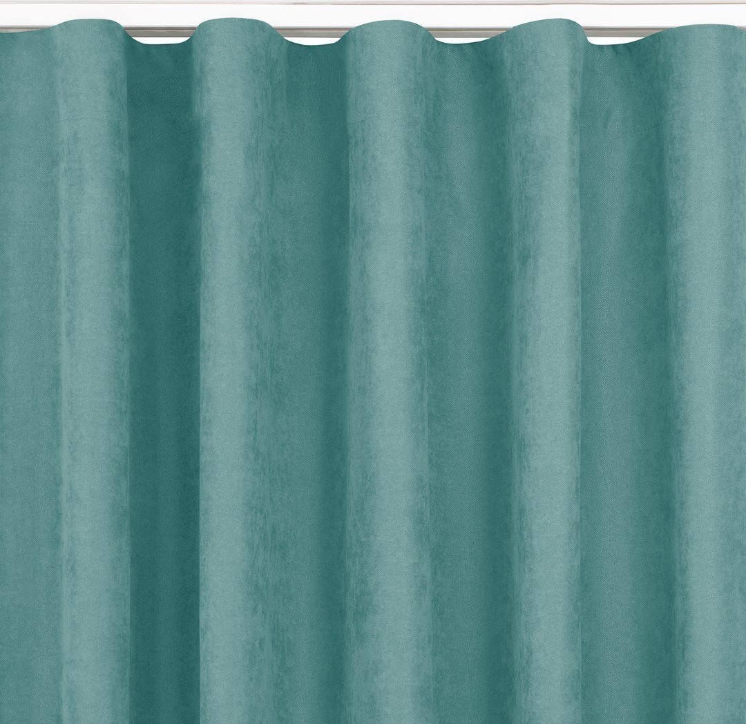 Homede Homede Zasłona MILANA szenilowa na taśmie wave 220x175 turkusowa