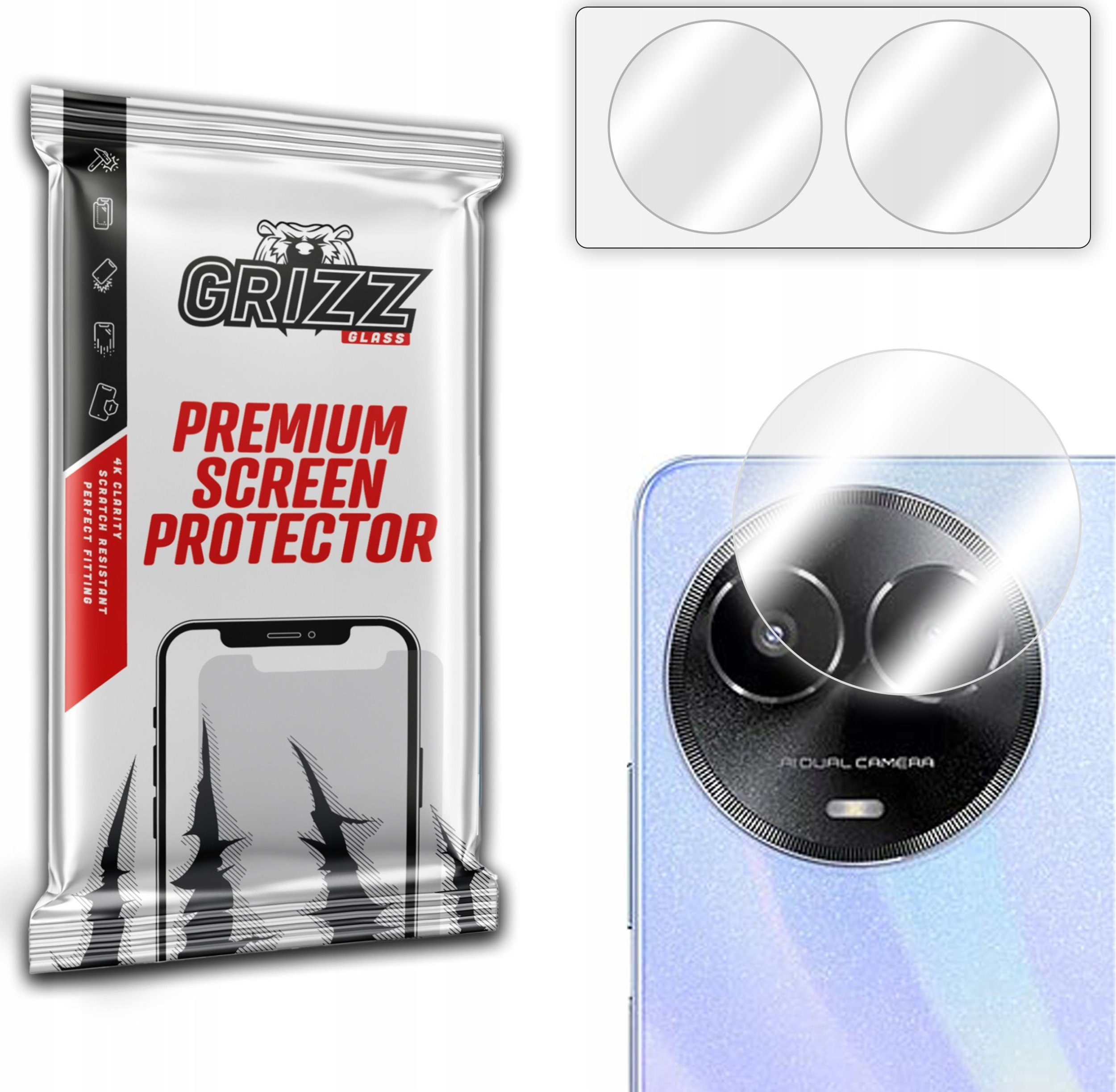 GrizzGlass Szkło na aparat GrizzGlass HybridGlass Camera do Realme V50s