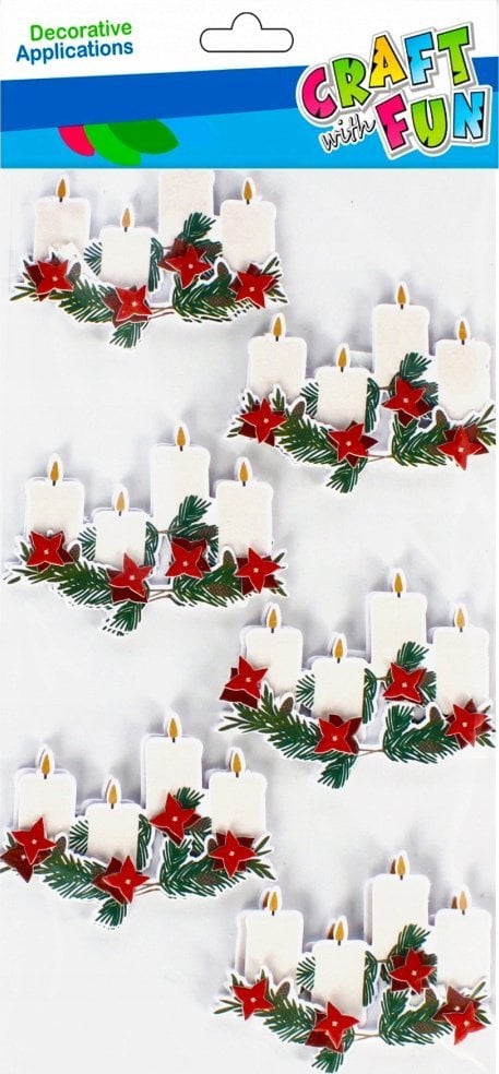 Craft with Fun OZDOBA BN NAKLEJKI 3D SWIECE 6SZT CF 12/288