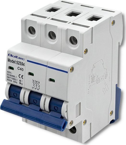 Qoltec Wyłšcznik nadpršdowy C40 | bezpiecznik | AC | 40A | 3P