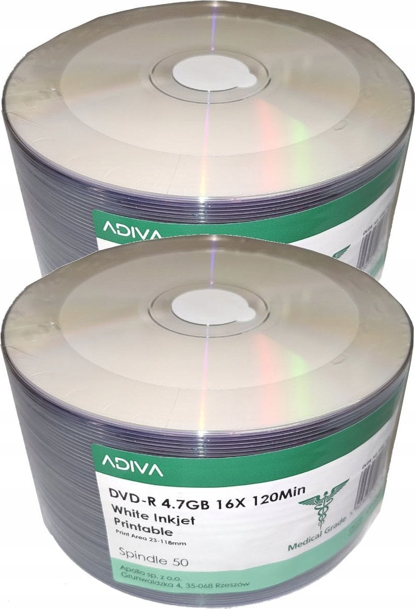 Adiva Adiva Medica DVD-R 4.7GB 16X Printable SP50 0216