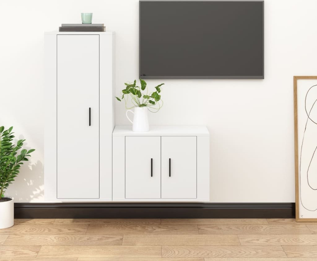 vidaXL vidaXL Zestaw 2 szafek TV, biały, materiał drewnopochodny