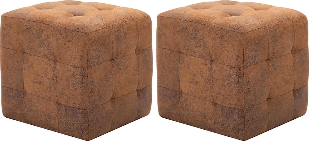 Elior Komplet brązowych tapicerowanych puf - Zauri 3X