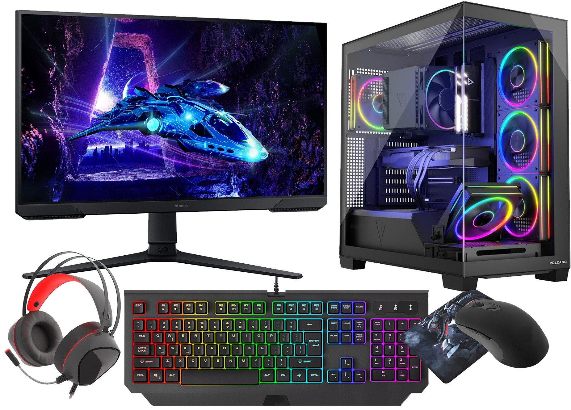 Zestaw Ryzen 7 5700X RTX 5060 32GB SSD 1TB WiFi 6 W11 + LCD 24 180Hz 1ms