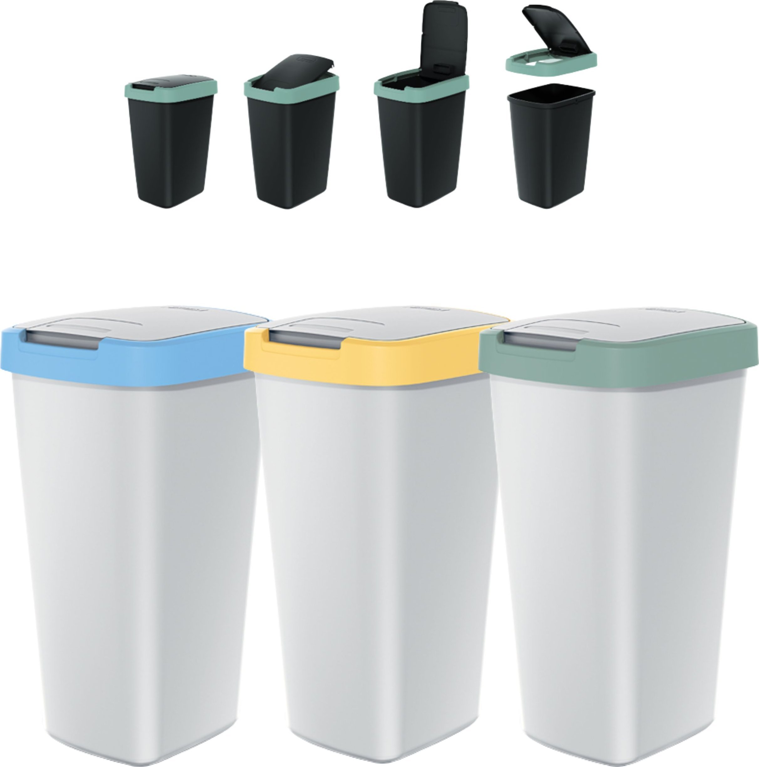 Kosz na śmieci Prosperplast 3 Kosz na śmieci 25l COMPACTA Zestaw do sortowania