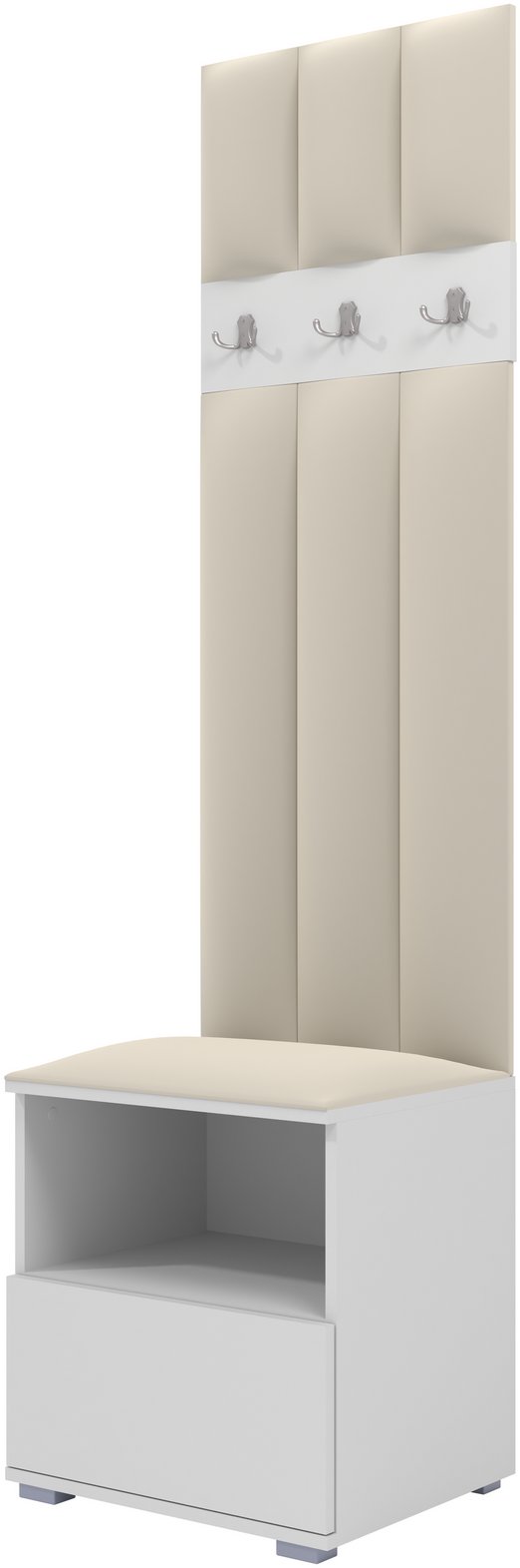 Tapicerowana garderoba Nela IV LUX - kolor biały + tkanina Trinity 01